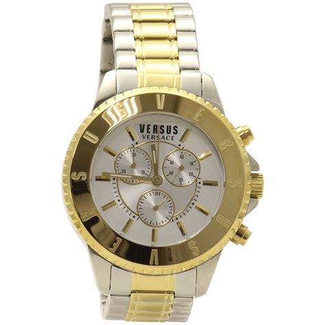 versace silver gold watch men